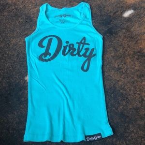 “Dirty” Aqua Blue Tank